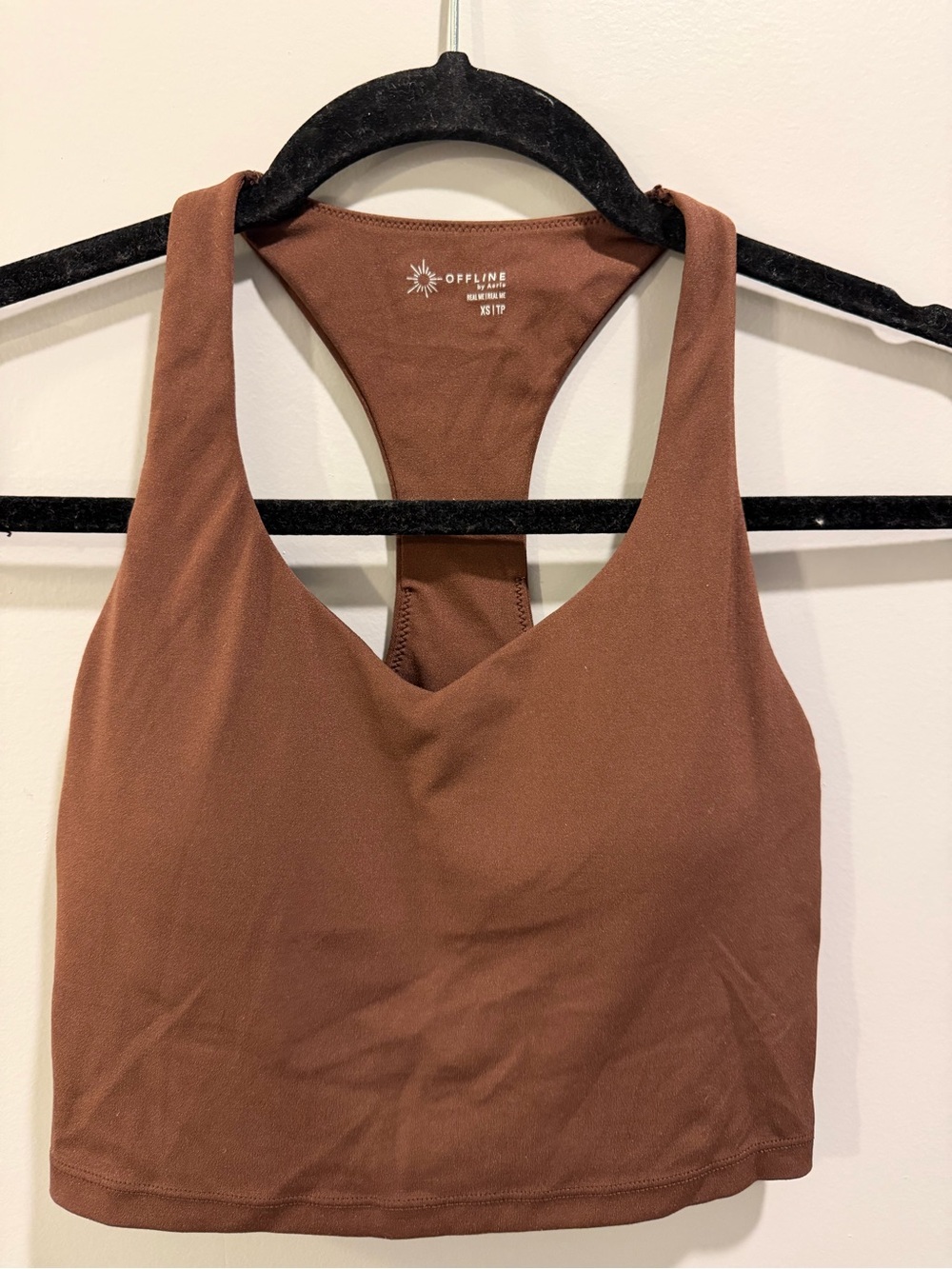Offline by Aerie Brown Racerback Longline Sporta Bra Size XS